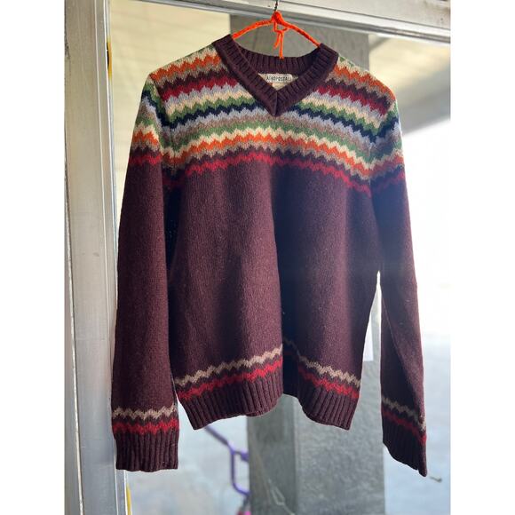 Vintage 1980's Aeropostale Fair Isle Wool Sweater Size M - Picture 1 of 3